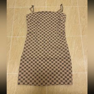 MISBHV Beige Monogram Minidress
